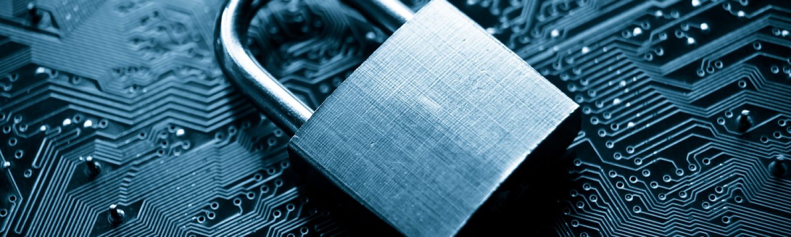 security lock on computer circuit board - computer security